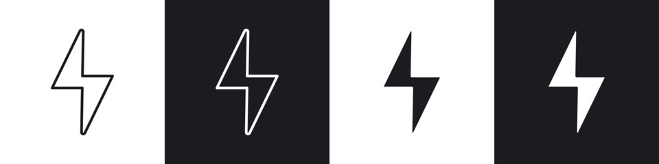 Lightning icons vector graphics for web designs