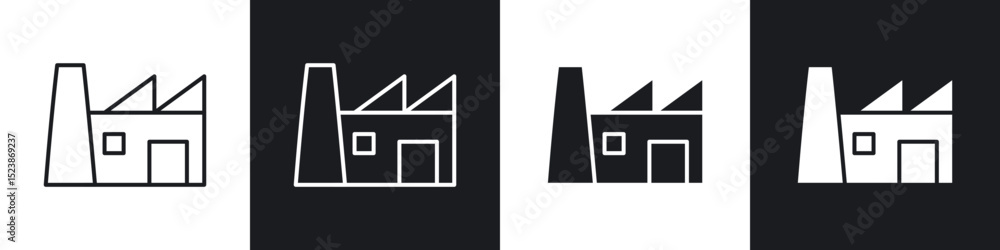 Poster industrial factory icons vector graphics for web designs