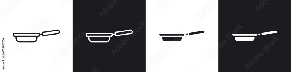 Poster frying pan icons vector graphics for web designs
