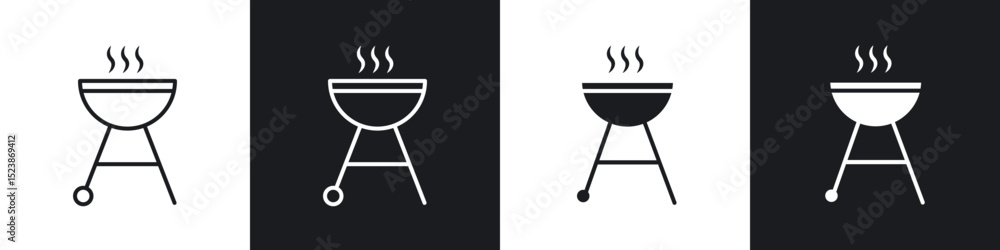 Poster grill icons vector graphics for web designs