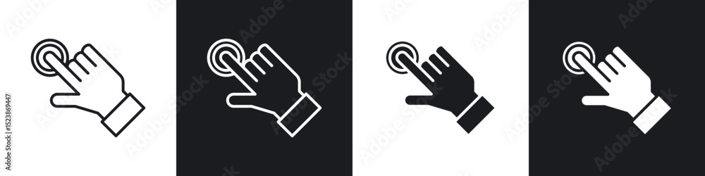 Poster hand click icons vector graphics for web designs