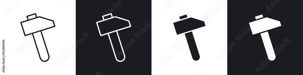 Poster hammer icons vector graphics for web designs