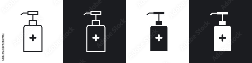 Poster hand sanitizer icons vector graphics for web designs