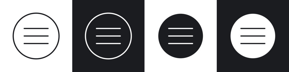 Hamburger menu icons vector graphics for web designs