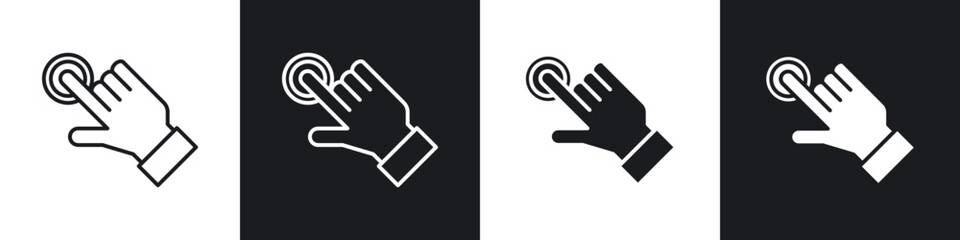 Hand click icons vector graphics for web designs