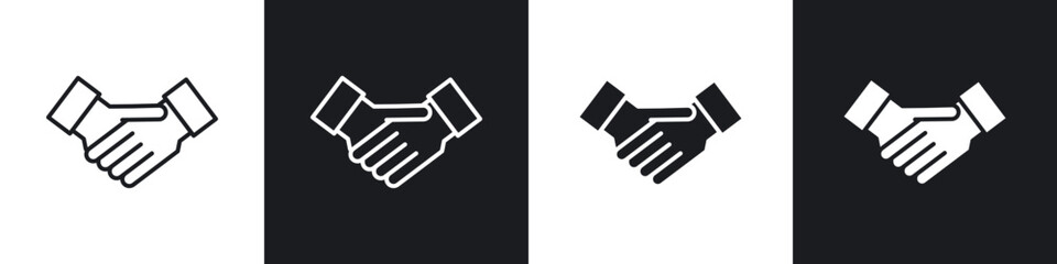 Handshake icons vector graphics for web designs