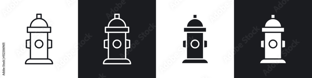 Poster fire hydrant icons vector graphics for web designs