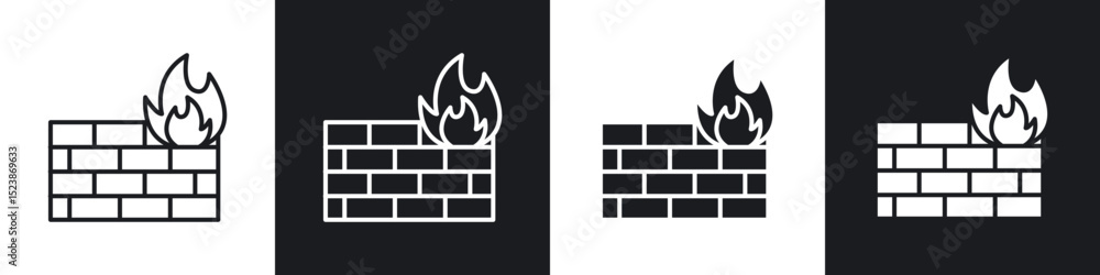 Poster firewall icons vector graphics for web designs