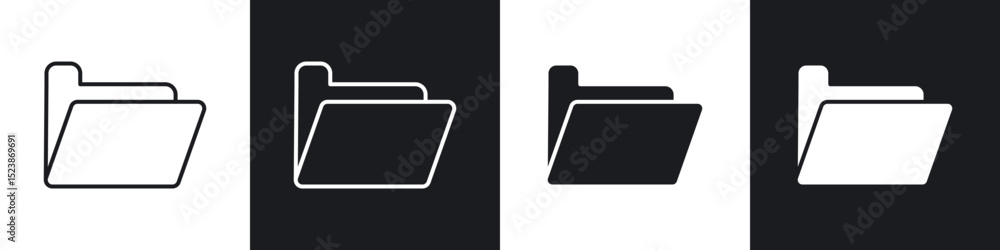 Poster folder icons vector graphics for web designs