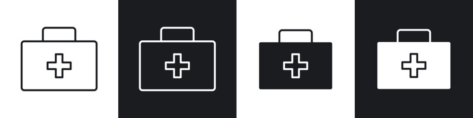 First aid kit icons vector graphics for web designs