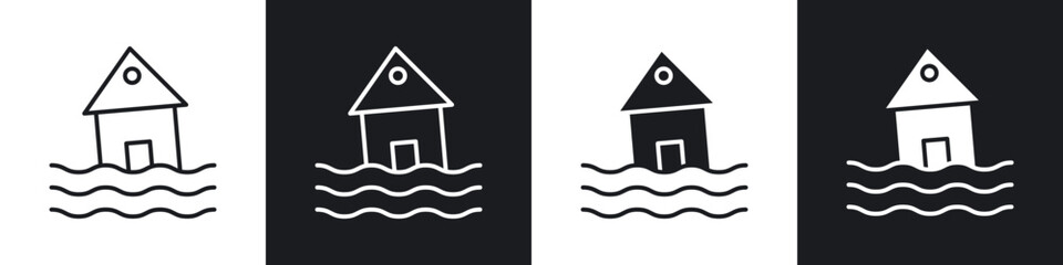 Flood icons vector graphics for web designs