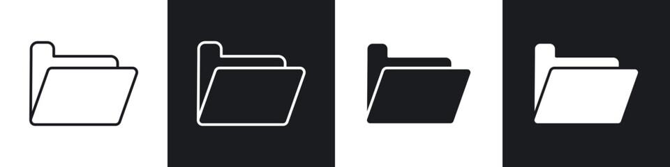 Folder icons vector graphics for web designs