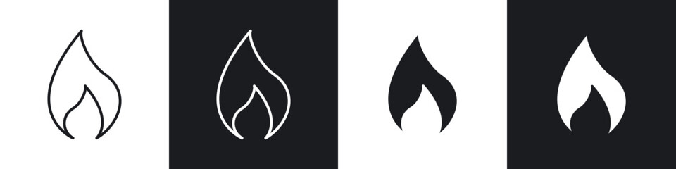 Fire icons vector graphics for web designs