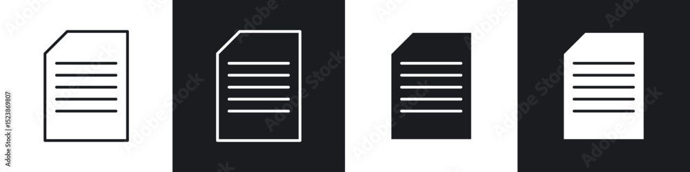 Poster document icons vector graphics for web designs