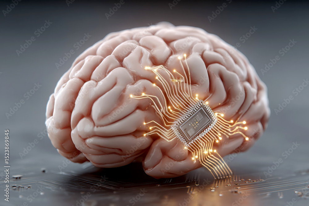 Poster artificial brain with circuit chip design
