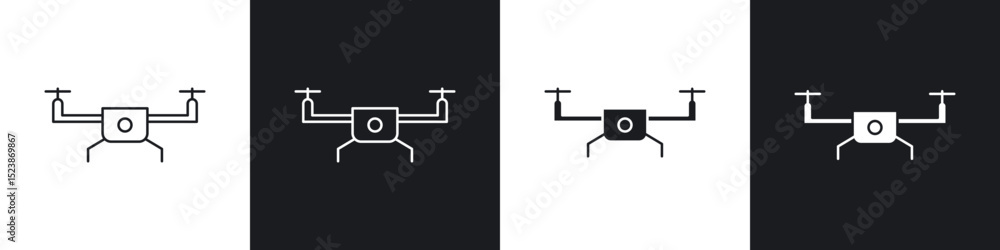 Aufkleber drone icons vector graphics for web designs