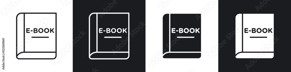 Poster e-book icons vector graphics for web designs