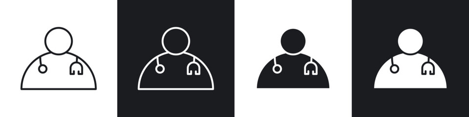 Doctor icons vector graphics for web designs