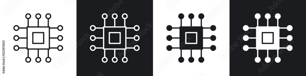 Poster computer science icons vector graphics for web designs
