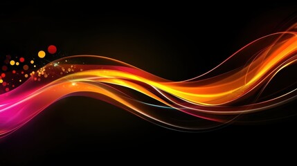 Abstract colorful wave design on a dark background.