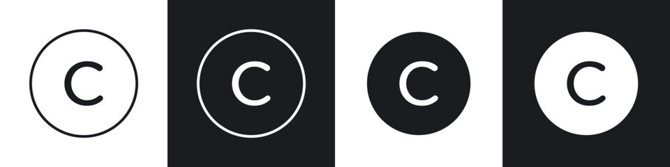 Copyright icons vector graphics for web designs