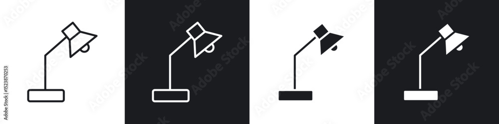 Poster desk lamp icons vector graphics for web designs