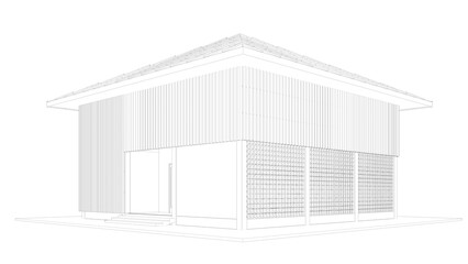 3D illustration of building project
