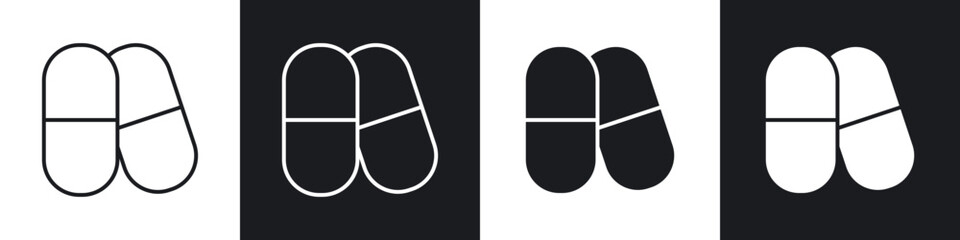 Capsule icons vector graphics for web designs