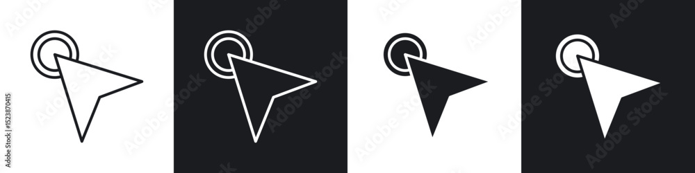 Poster click icons vector graphics for web designs