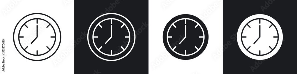 Poster clock icons vector graphics for web designs