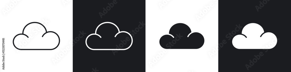 Poster cloud icons vector graphics for web designs