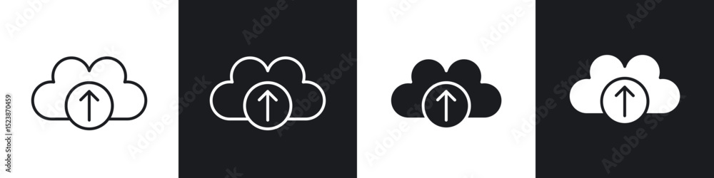 Poster cloud upload icons vector graphics for web designs