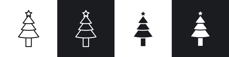 Christmas tree icons vector graphics for web designs
