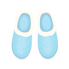 Fototapeta premium Cozy light blue slippers on white background, comfort and relaxation