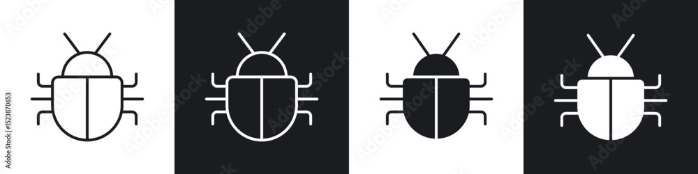 Poster bug icons vector graphics for web designs