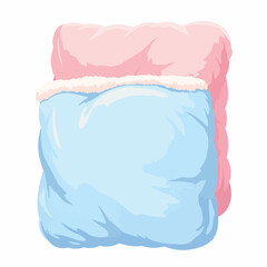 Cozy pastel blanket on white background, warm comfort concept