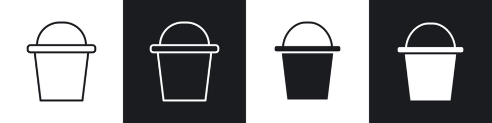 Bucket icons vector graphics for web designs