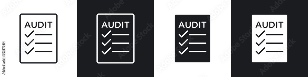 Poster audit icons vector graphics for web designs