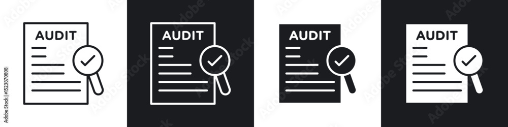 Poster audit report icons vector graphics for web designs