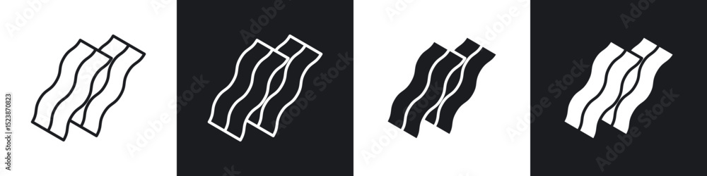 Poster Bacon icons vector graphics for web designs