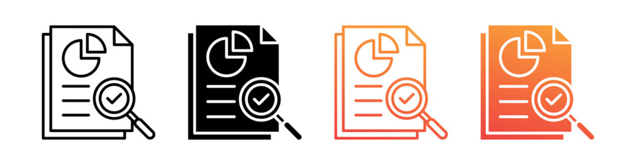 Analysis Multiple Style Icon Set Vector 