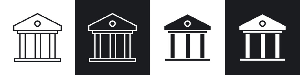 Bank icons vector graphics for web designs