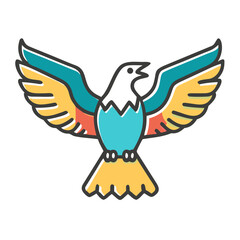Fototapeta premium eagle color line icon design