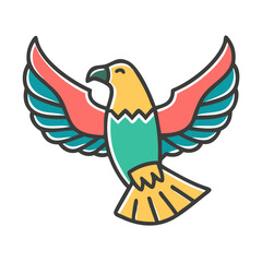 Fototapeta premium eagle color line icon design