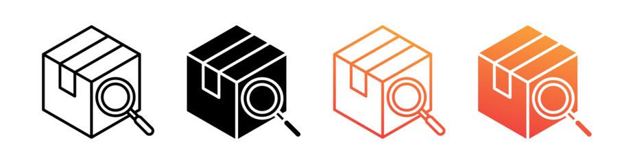 Parcel Tracking Multiple Style Icon Set Vector 