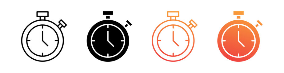 Time Multiple Style Icon Set Vector 