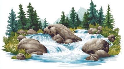 Fototapeta premium Mountain stream scene