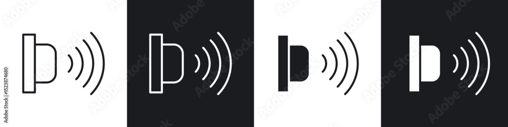 Poster sensor icons in solid and stroke graphics