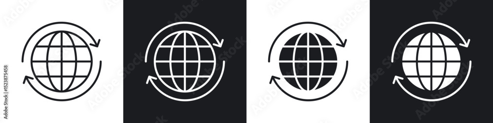 Poster import and export icons in solid and stroke graphics