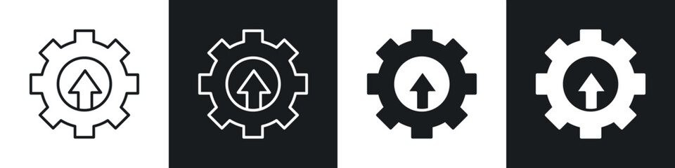 Improvement icons in solid and stroke graphics